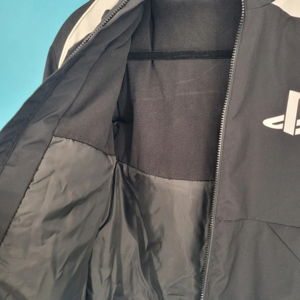 PlayStation Hooded Windbreaker Jacket Kids Size L Gamer Coat Black New NWT gamer